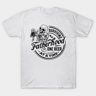 Surviving Fatherhood One Beer At A Time, Father's Day, Funny Dad T-Shirt